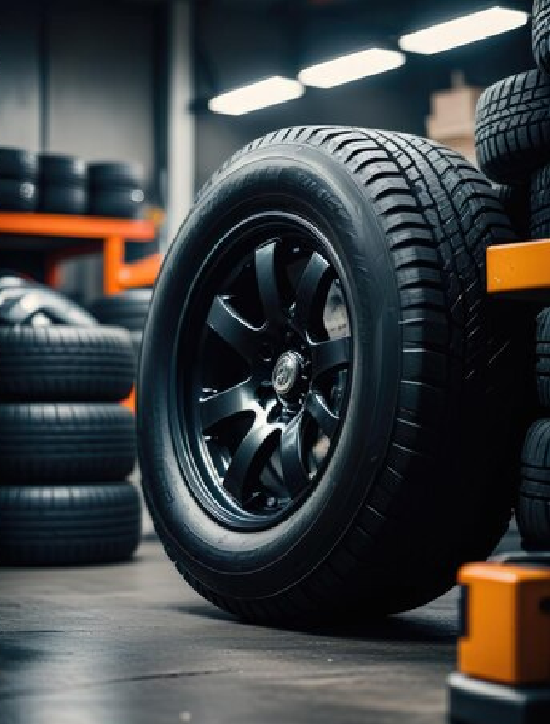 A stack of tires that are on a shelf A stack of tires that are on a shelf